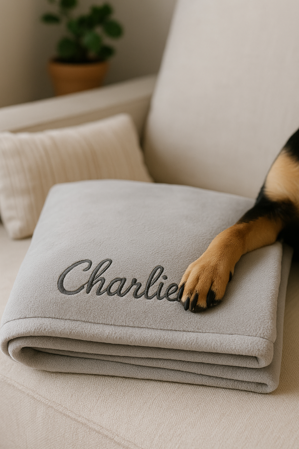 Cozy Pet Blanket with Name Embroidery