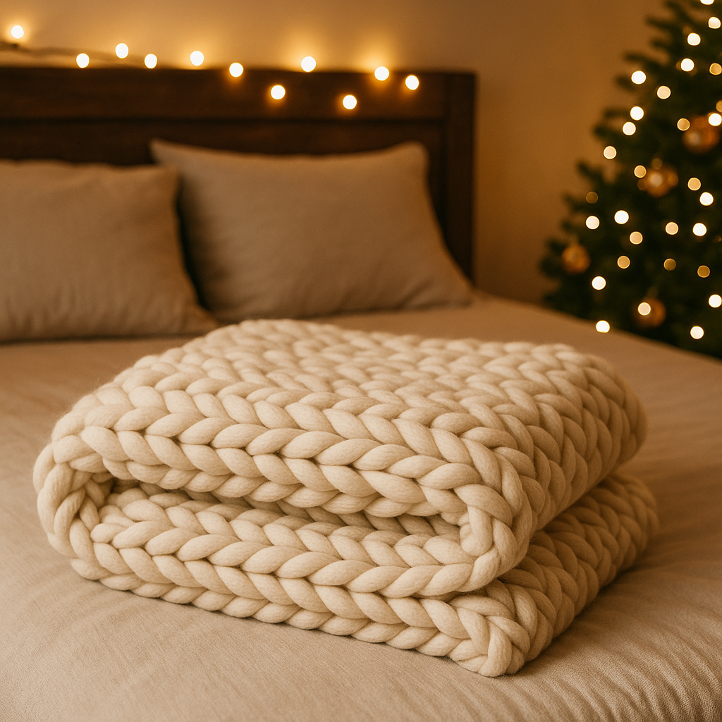 Cozy Chunky Knit Throw Blanket