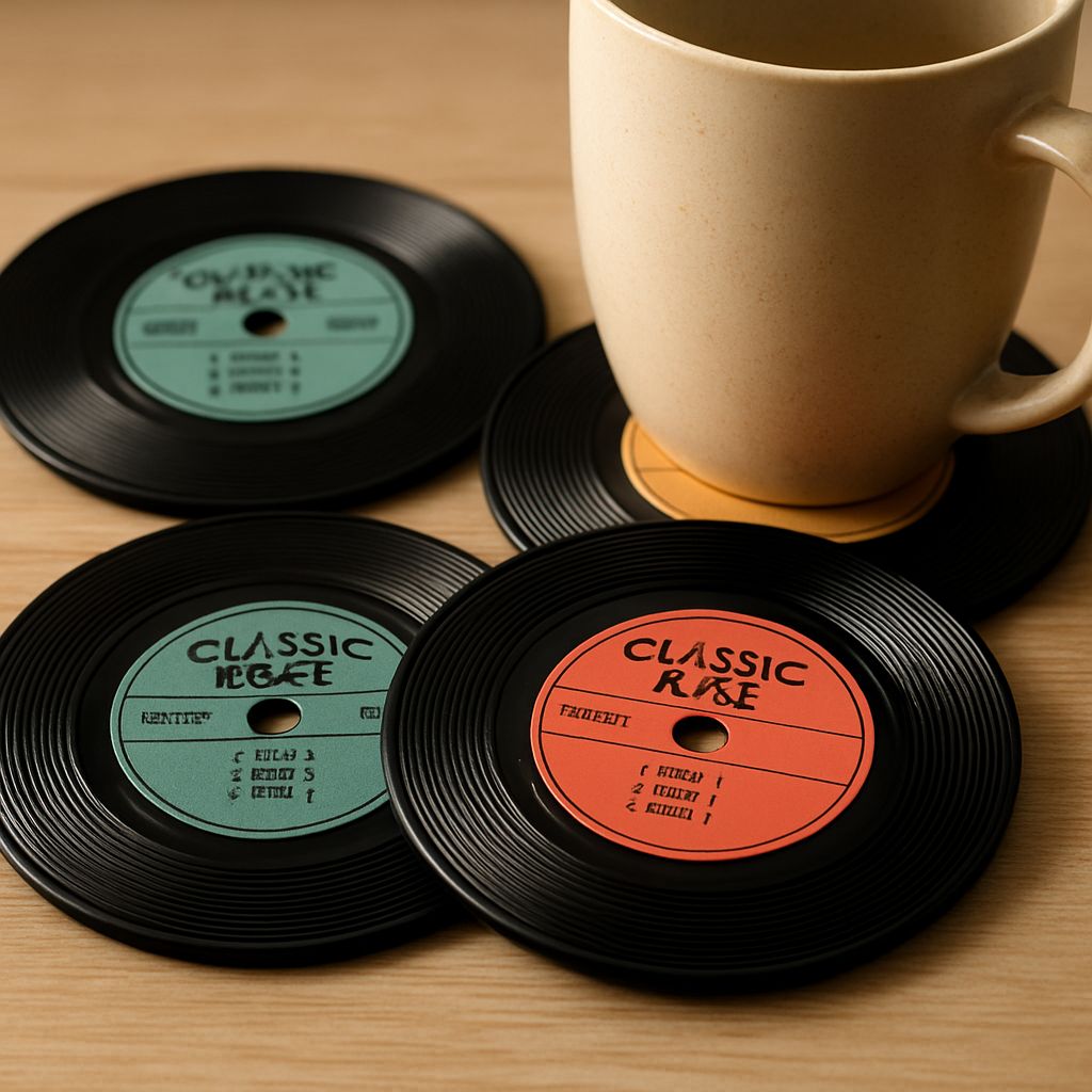 Vintage Vinyl Record Coasters