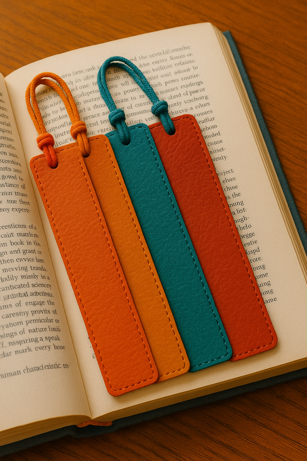 Vintage Leather Bookmark Set