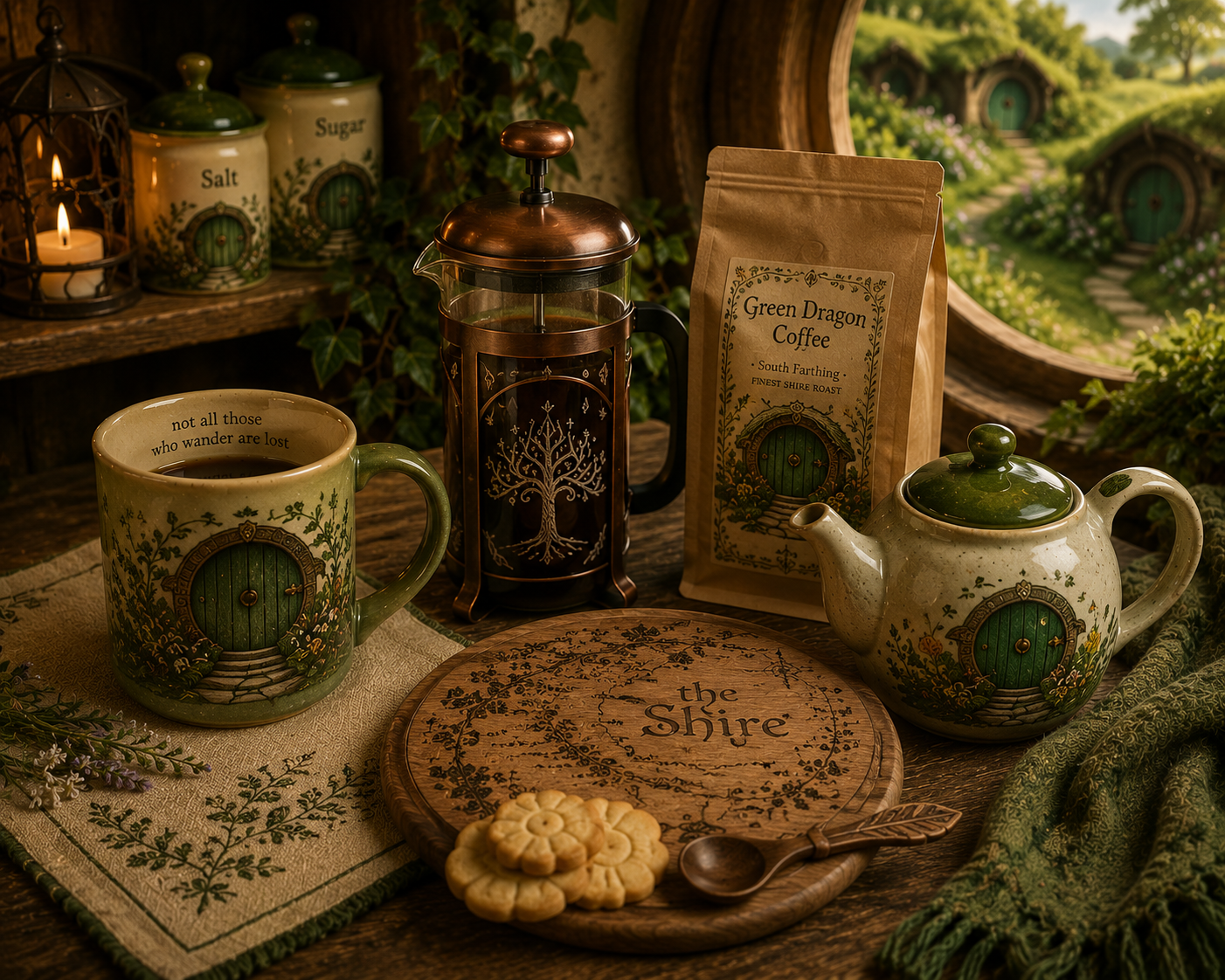 Hobbit inspired kitchen and coffee accessories