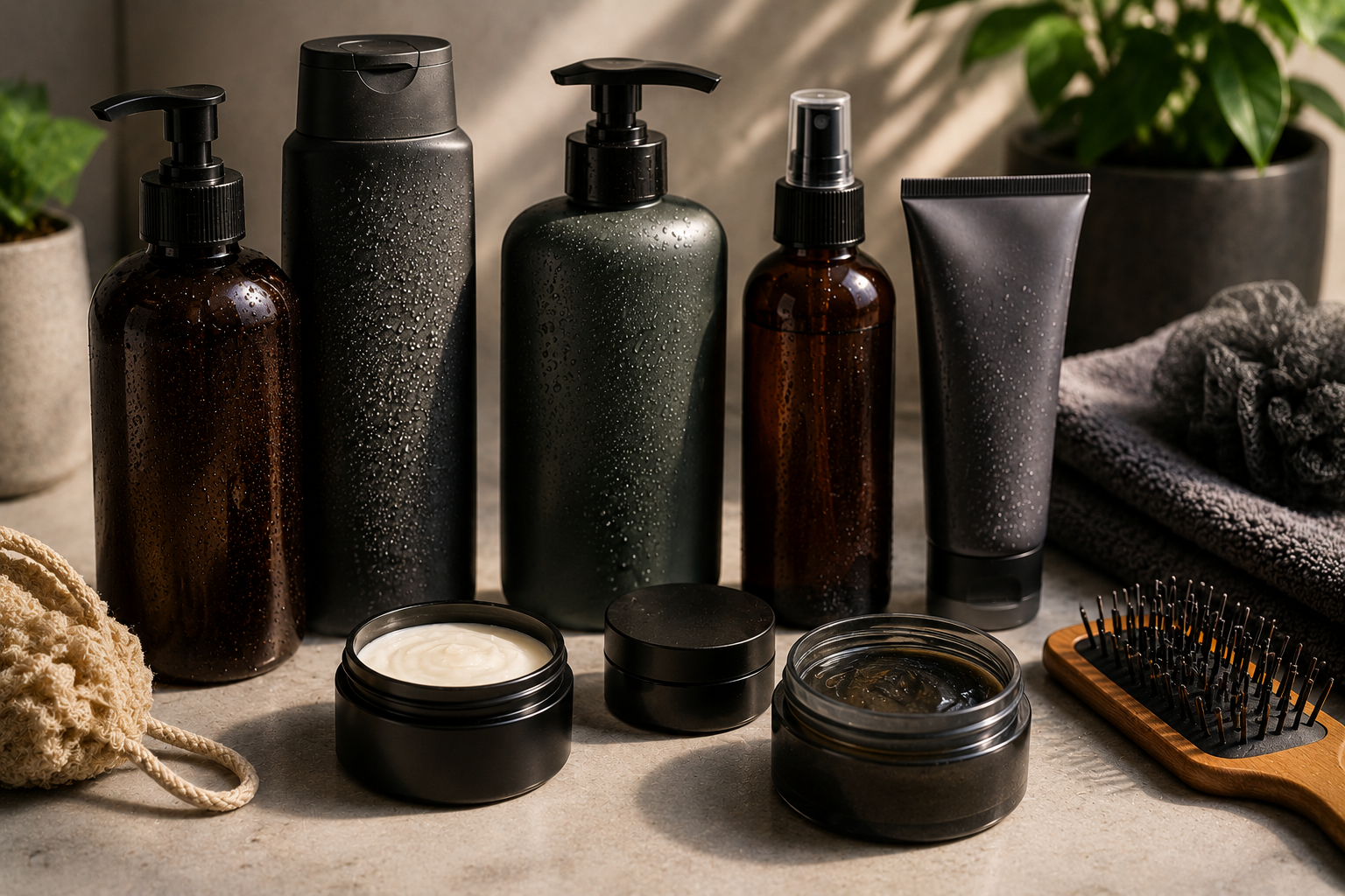 Men hair and body care grooming products